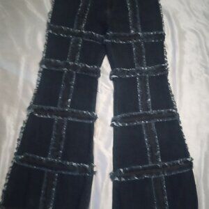 a d women's blue jeans size 2X thread ruffles
